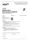 AQA GCSE Mathematics Specification (8300/1F) Paper 1 Foundation tier| Questions only 