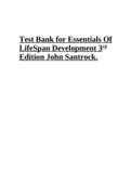 Test Bank for Essentials Of LifeSpan Development 3rd Edition John Santrock.