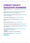 Summary Graad 8  GESKIEDENIS opsommings 