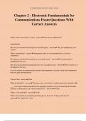 Chapter 2 - Electronic Fundamentals for Communications Exam Questions With Correct Answers