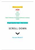 Official summer 2024 AQA GCSE BUSINESS 8132/2 Paper 2 Influences of marketing and finance on business activity Merged Question Paper + Mark Scheme