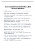 Accounting for decision makers C213 WGU Questions And Answers.