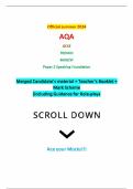 Official summer 2024 AQA GCSE FRENCH 8658/SF Paper 2 Speaking Foundation Merged Candidate’s material + Teacher’s Booklet + Mark Scheme (including Guidance for Role-plays