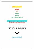 Official summer 2024 AQA GCSE GERMAN 8668/LH Paper 1 Listening Higher Tier Merged Question Paper + Mark Scheme (with Listening Test Transcript)