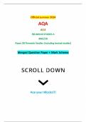 Official summer 2024 AQA GCSE RELIGIOUS STUDIES A 8062/2B Paper 2B Thematic Studies (including textual studies) Merged Question Paper + Mark Scheme