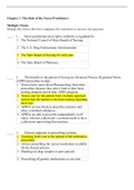 Chapter 1. The Role of the Nurse Practitioner/Summary NR565 Week 2 Study Guide Chapter 1: The Role of the Nurse Practitioner as Prescriber