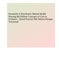 Essentials of Psychiatric Mental Health Nursing 8th Edition Concepts of Care in Evidence - Based Practice 8th Edition Morgan Townsend