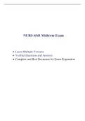 NURS 6541 Midterm Exam (3 Versions, 300 Q & A, Latest-2021/2022) / NURS 6541N Midterm Exam / NURS6541 Midterm Exam / NURS6541N Midterm Exam: |Verified Q & A, Already Graded A|