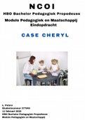 NCOI Geslaagde Moduleopdracht (8.5) Pedagogiek en Maatschappij - Case Cheryl - Geschreven Feb  2022 - Met Feedback NCOI