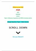 Official summer 2024 AQA GCSE BUSINESS 8132/1 Paper 1 Influences of operations and HRM on business activity Merged Question Paper + Mark Scheme