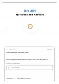 BIO 254 LAB PRACTICE QUESTIONS AND ANSWERS