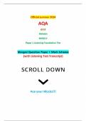 Official summer 2024 AQA GCSE FRENCH 8658/LF Paper 1 Listening Foundation Tier Merged Question Paper + Mark Scheme (with Listening Test Transcript)