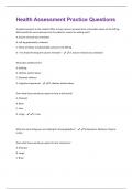 Health Assessment Practice Questions And Answers Rated A+