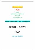 Official summer 2024 AQA GCSE COMBINED SCIENCE: TRILOGY 8464/C/1F Chemistry Paper 1F Merged Question Paper + Mark Scheme + Insert