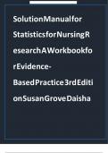 Solution Manual for Statistics for Nursing Research A Workbook for Evidence-Based Practice 3rd Edition Susan Grove Daisha