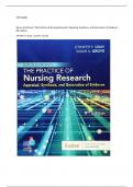 TEST BANK:  Burns and Grove's The Practice of Nursing Research: Appraisal, Synthesis, and Generation of Evidence 9th edition Jennifer R. Gray , Susan K. Grove ||WELL COVERD QUESTION AND ANSWERS 2024