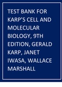 Test Bank for Karp’s Cell and Molecular Biology, 9th Edition, Gerald Karp, Janet Iwasa, Wallace Marshall