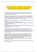  Swimming Pool Operator Certification Questions And Answers Rated A+.