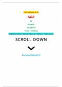 Official June 2024 AQA AS SPANISH 7691/3T/3V Paper 3 Speaking Merged Candidate’s Material+ Examiner’s Material + Mark Scheme