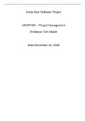 Getta Byte Software Project MGMT404 – Project Management