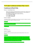 VCE Quiz Lumbosacral Back Pain