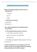 Diabetes multiple choice questions 2022 exam preparatory.