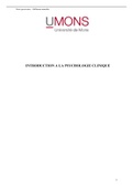 Psychologie clinique Chapitre 1 umons bac 1 Psycho