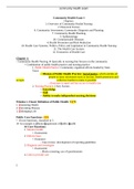 Class notes Community Health Exam I Community Health Exam I Chapters: 1: Overview of Community Health Nursing 2: Historical Factors 6: Community Assessment, Community Diagnosis and Planning 7: Community Health Planning 5: Epidemiology 26: Communicable Dis