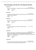 MCB 2289 Microbiology LearnSmart Lab Module 08 Quiz Complete Solution