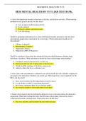 HESI MENTAL HEALTH RN V1-V3 TOTAL OF 134 QUESTIONS/ANSWER(S) 2020 TEST BANK HESI MENTAL HEALTH RN V1-V3 TOTAL OF 134 QUESTIONS/ANSWER(S) 2020 TEST BANK A client with depression remains in bed most of the day, and declines activities. Which nursing problem