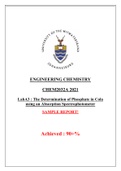 CHEM2032A_LabA3_The determination of Phosphate in Cola using an Absorption Spectrophotometer