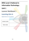 BUSINESS 1IT Unit 1 A Workbooklet - Final.