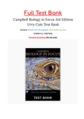 Campbell Biology in Focus 3rd Edition by Urry Cain Test Bank