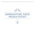 Samenvatting Productiviteitstoets 