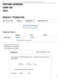 Portage Learning CHEM 104 Module 1 Problem Set-General Chemistry 2 with Lab Schiren