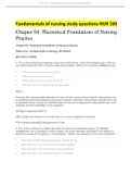 NUR 160 - Fundamentals of nursing study questions (9th Edition) - Test Bank(2019/20) Chapter 5 to 50, Multiple choice Questions & Correct Answers Explained.