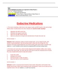 NURS 601 Pharm Endocrine Medications Questions and Answers- University of San Francisco