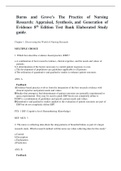 Burns and Grove's The Practice of Nursing Research: Appraisal, Synthesis, and Generation of Evidence 8th Edition Test Bank Elaborated Study guide.