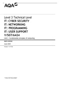 AQA Unit 1 Fundamental principles of computing | Q&A and Marking Scheme