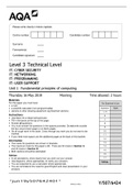 AQA Unit 1 Fundamental principles of computing Q&A |   Mark Scheme at the End