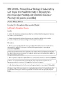 BSC 2011L: Principles of Biology 2 Laboratory Lab Topic 14: Plant Diversity I: Bryophytes (Nonvascular Plants) and Seedless Vascular Plants (142 points possible)