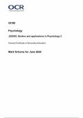 OCR Psychology J203/02 Studies and Application in Psychology 2 Mark Scheme 2024