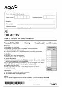 AQA AS CHEMISTRY Paper 1 Inorganic and Physical Chemistry 7404-1-QP-Chemistry-AS-14May24