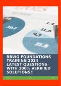 RBWO FOUNDATIONS TRAINING 2024 LATEST QUESTIONS WITH 100% VERIFIED SOLUTIONS!!