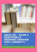 GBCN 301 - EXAM 2 QUESTIONS & ANSWERS VERIFIED 100% CORRECT!!