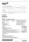 AQA A-level PHYSICS  7408/3BD Paper 3 Section B June 2024 QP