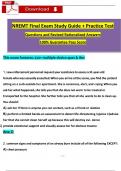 NREMT Final Exam Study Guide + Practice Test Questions (2024 / 2025) with Verified Answers, 100% Guarantee Pass Score