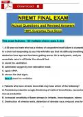 NREMT Final Exam (2024 / 2025) Questions with Verified Answers, 100% Guarantee Pass Score