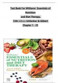 TEST BANK For Williams' Essentials of Nutrition and Diet Therapy, 13th Edition Schlenker & Gilbert, Verified Chapters 1 - 25, Complete Newest Version