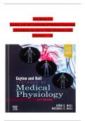 TEST BANK For Guyton and Hall Textbook of Medical Physiology, 14th Edition by John E. Hall; Michael E. Hall, Verified Chapters 1 - 86, Complete Newest Version